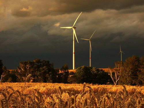 sunset storm windmill field clouds corn sonnenuntergang feld wolken sturm getreide windmühlen