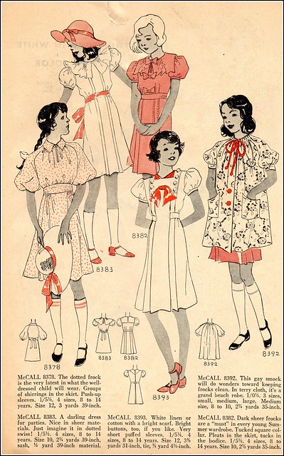Sewing ~ Vintage Sewing Patterns &gt; Girls Dress ~ Dresses