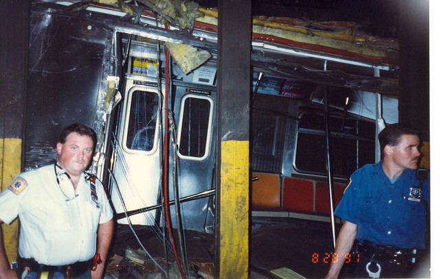 E-Man at Union Square Subway Wreck on Queens Tactical Patrol Unit