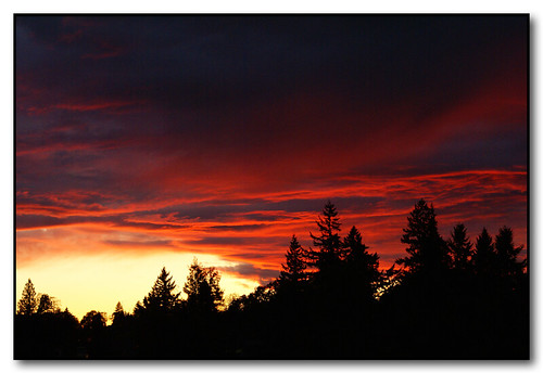 sunset red silhouette clouds oregon salem