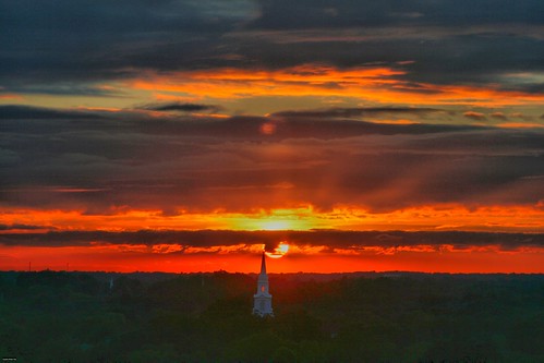 sunset sky sun color clouds dramatic steeple hdr