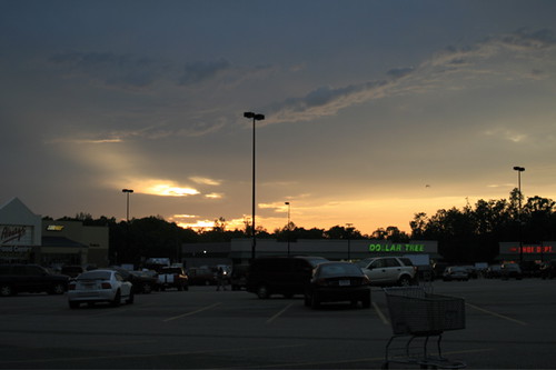 sunset parkinglot alabama walmart shoppingcenter