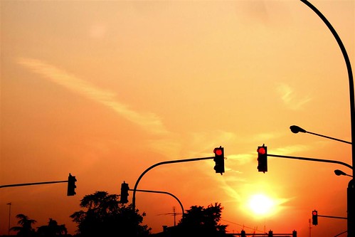 sunset sun sunrise lights traffic padova