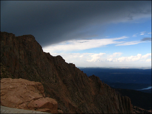 mountain storm clouds rockies view peak pikes thunderstorm pikespeak