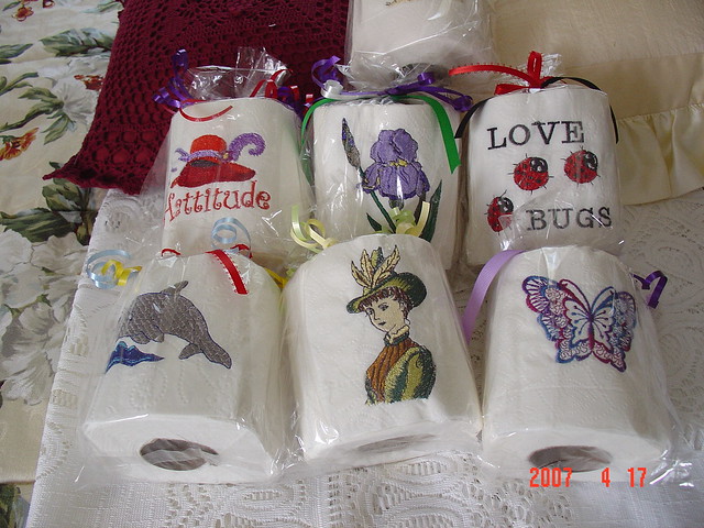 Embroidered Toilet Paper - Embroidery Library Projects - Machine