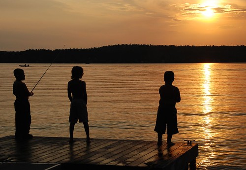 sunset vacation fishing maine d80 cobbosseeconteelake