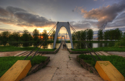 sunset postprocessed water travels lakes bridges trips belarus hdr constructions lightplay vitebskregion otherwheres lukoml novolukoml
