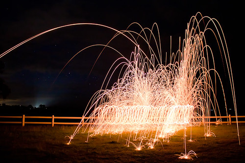 longexposure light night canon fire eos spinning helix coil sparks steelwool 450d