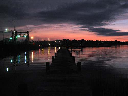 bridge pink sunset reflection sol water lights pier muelle newjersey dock dusk playa cielo drawbridge jerseyshore nube puestadelsol glimmerglass manasquan withuibelong