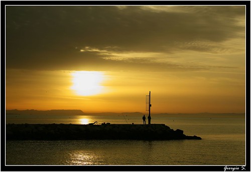 sea sky sun sunrise canon eos fishing mare alba cielo sole pesca molo caorle giorgios pescare xti masterofmobiles 400d
