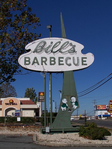 Bill's Barbecue sign - Richmond, Virginia, By rvaphotodude