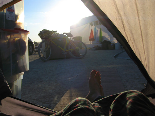 morning selfportrait feet sunrise august tent burningman treehuggers 2007 thisisme day02