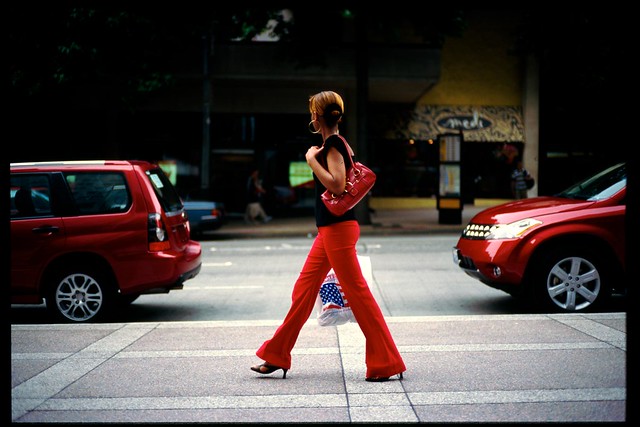 Red Color in Street Photography - Woman in Red