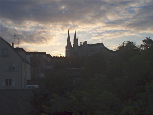 sunset france cathedral chartres