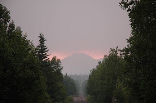 summer mountain mountains alaska fire smoke hill anchorage flattop chugach carbou 062207 caribouhills