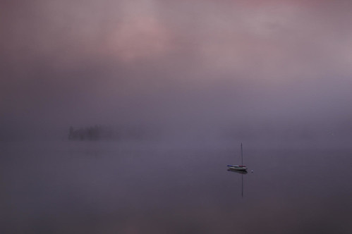 fog sailboat sunrise mirrorlake adirondacks lakeplacid