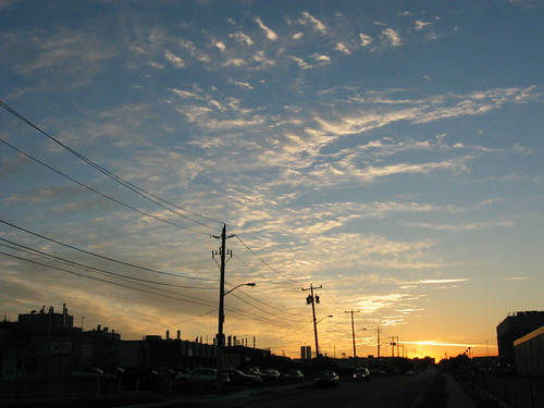 sky toronto clouds sunrise wires northyork hydropoles