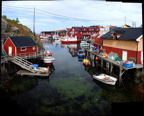 vacation autostitch panorama norway view harbour photoshopped experiment mausund mausundvær