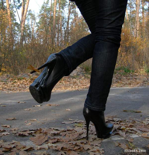 Walking in high heels platform designer boots - a photo on Flickriver