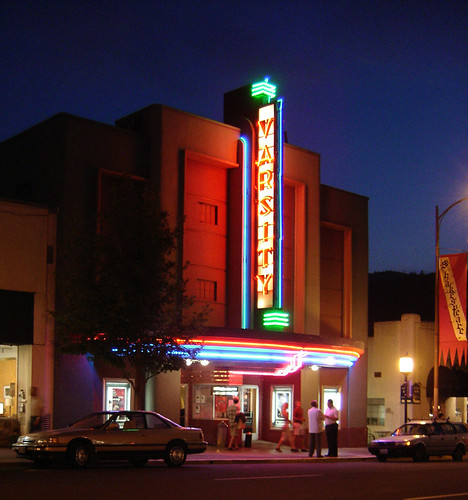 sunset oregon movie marquee theater neon dusk varsity ashland