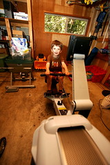 nick working out on the rowing machine    MG 3755 