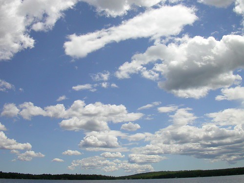 sky clouds pond maine