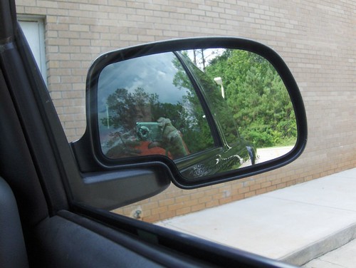 camera selfportrait truck mirror