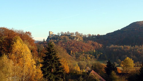autumn sunset castle germany bavaria evening day clear franken frankenjura fränkischeschweiz frankonia neideck wiesenttal