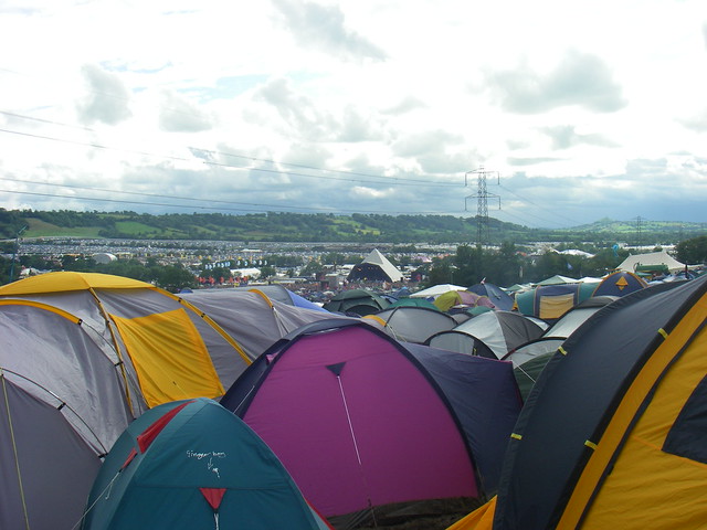 Festival Campsite overlooking stage