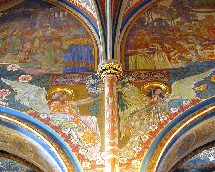 Fresques Art nouveau de l'église Saint Pierre et Paul de Prague - Photo de Jean Pierre Dalbéra