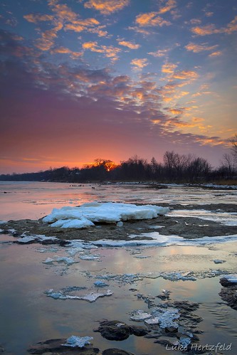 trees sunset snow ice water rock clouds river geology maumeeriver lucascountyohio watervilleohio