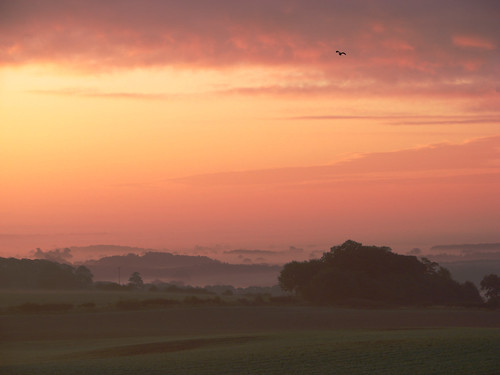 mist sunrise yorkshire valley
