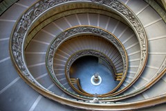 Spiral double helix staircase at the Vatican Museum, designed by Giuseppe Momo in 1932