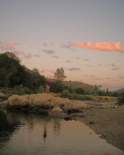 sunset clouds reflections river shore kathy wife americanriver coloma