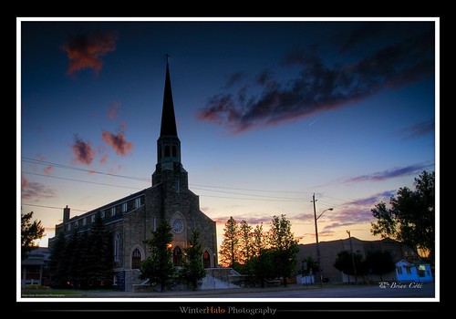 sunset ontario canada church clouds sudbury stjean a100 Église brébeuf tonemapping cz1680