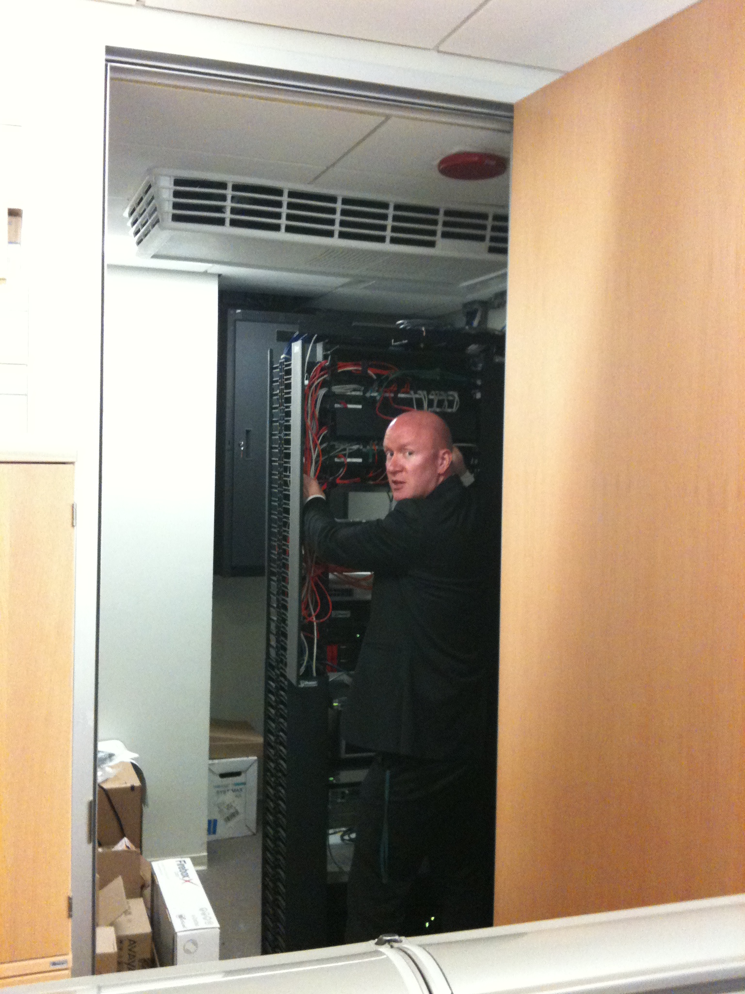 technician in the server room