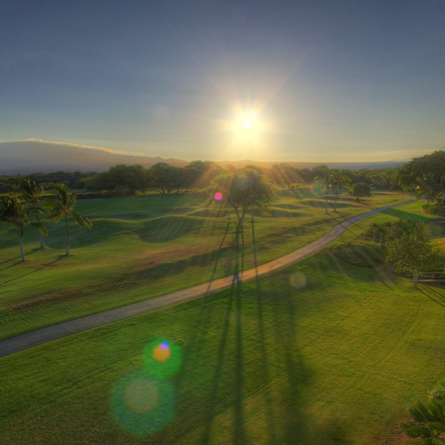 morning sunrise hawaii golfcourse