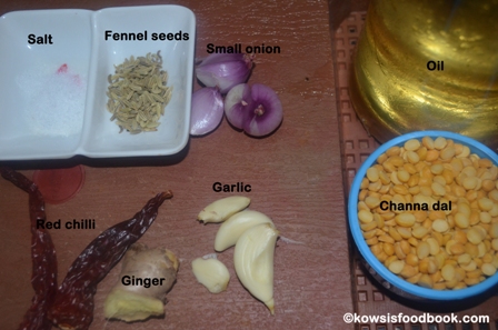 Ingredients for mini vada