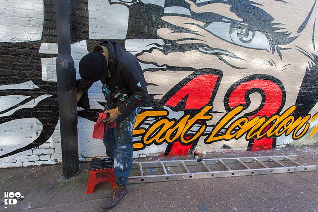 East London Rebels Mural by Street Artist D*Face in Shoreditch