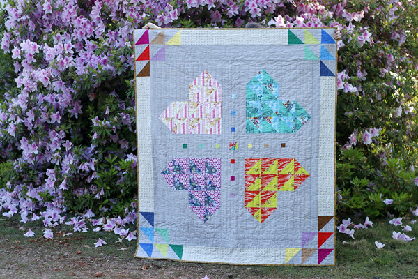 Brokenfull Heart, hand quilted