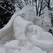 Sněhový Krakonoš u cesty na Medvědín