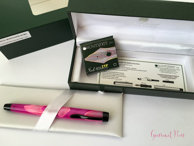 Review Monteverde Intima Neon Pink Fountain Pen - Stub @GouletPens (3)