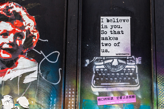 LA Street Artist WRDSMTH paste ups in London, UK