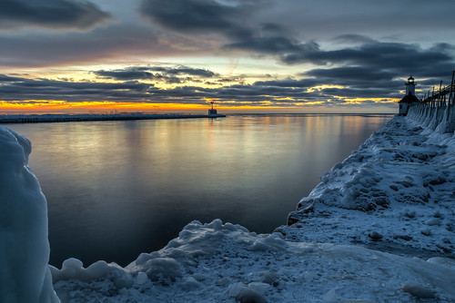 longexposure winter sunset sky lighthouse cold reflection ice clouds reflections geotagged outdoors evening pier frozen nikon unitedstates michigan stjoseph lakemichigan icicles hdr saintjoseph oudoors stjosephlighthouse nikond5300