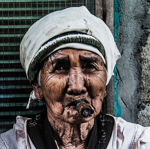 old lady philippines cigar smoking