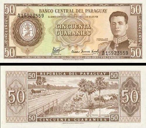 50 Guarani Paraguaj 1952, P197b UNC