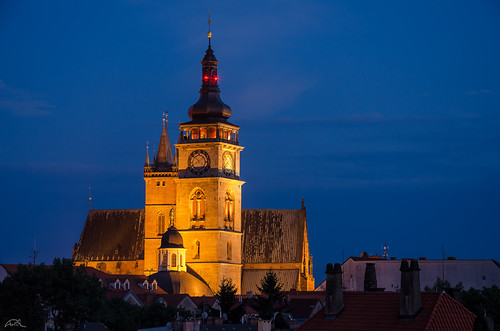 skyline architecture night buildings nikon europe cityscape view rooftops cathedral dusk towers clear czechrepublic bluehour whitetower hradeckralove