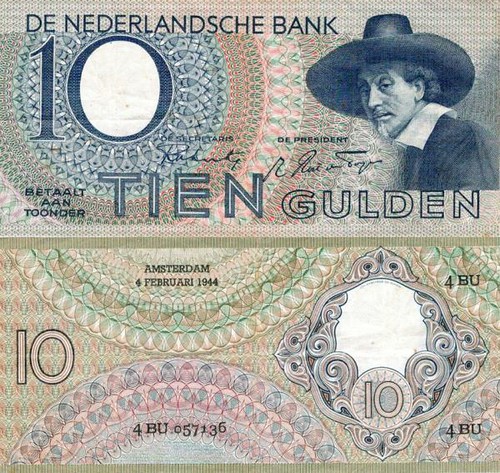10 guldenov Holandsko 1943, P59 XF