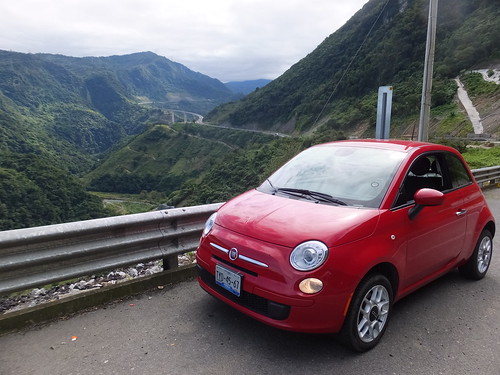 travel red car mexico driving rental autopista fiat500 travelogue