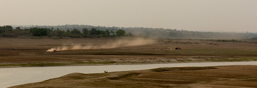 sunset india water countryside dam machine reservoir biking fields tractors karnataka tilling ploughing gorur
